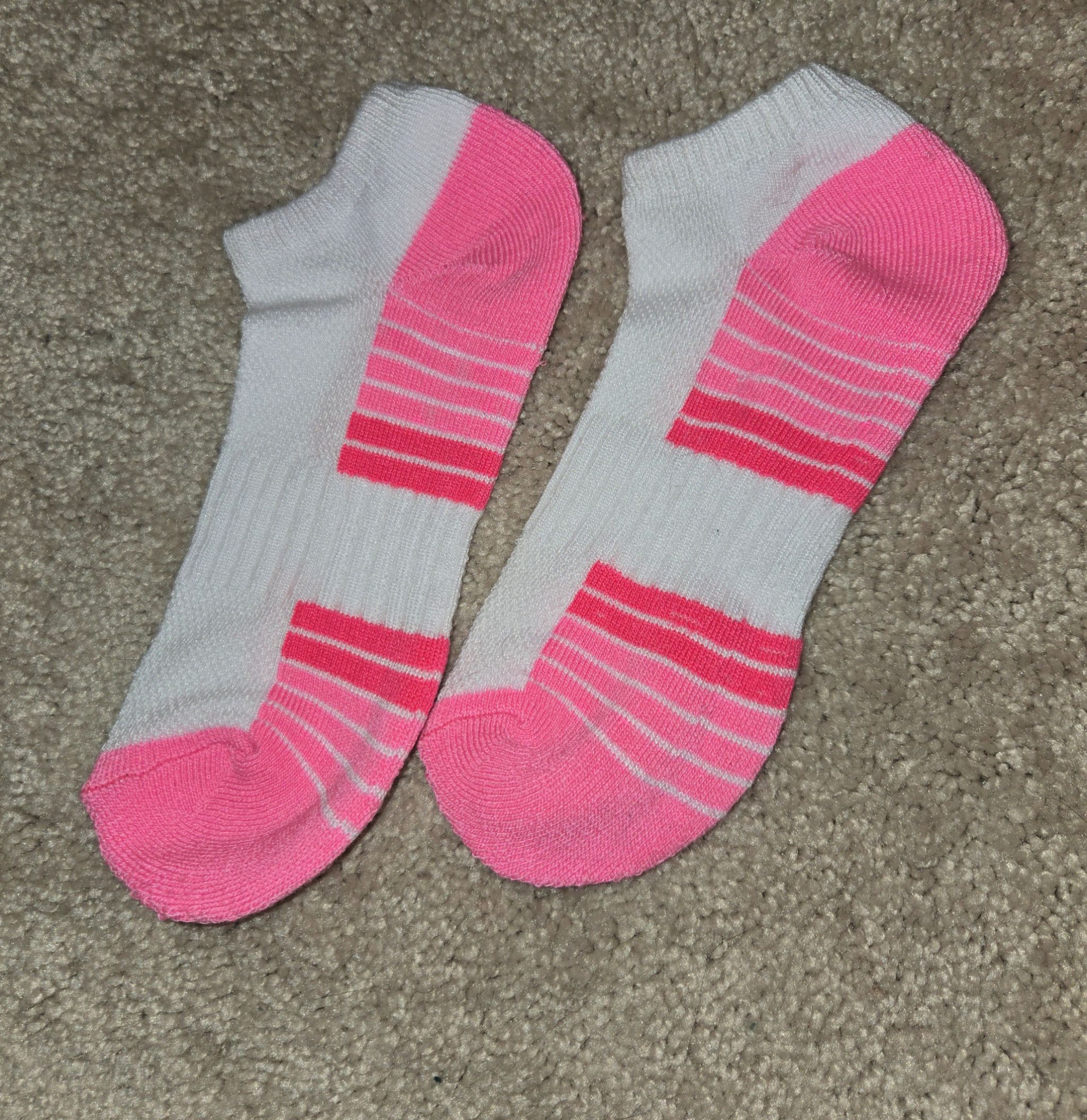 Pink and White Ankle Socks