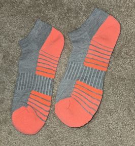 Gray and Orange Socks