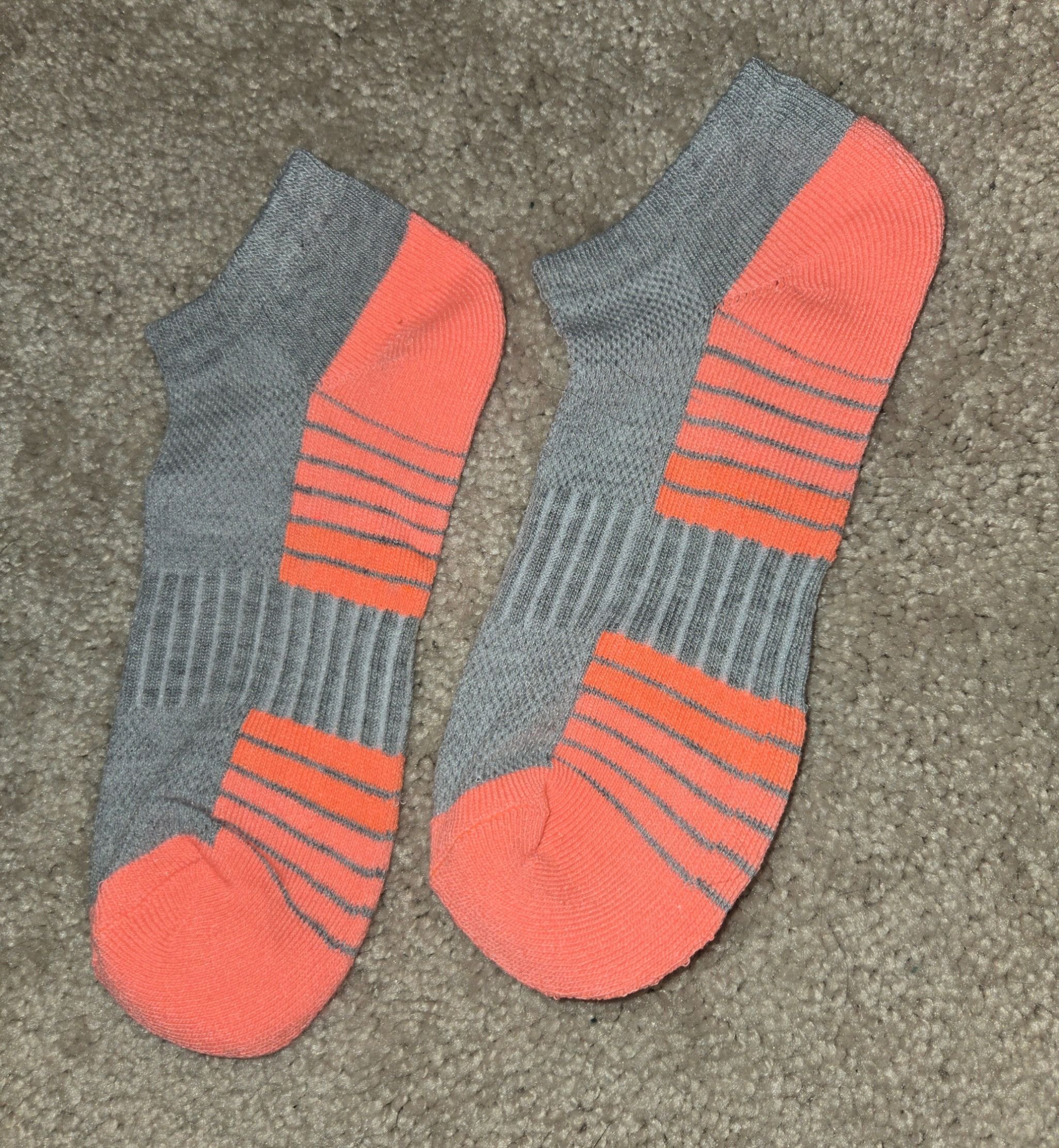 Gray and Orange Socks