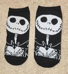 Jack Skellington Black and White Ankle Socks