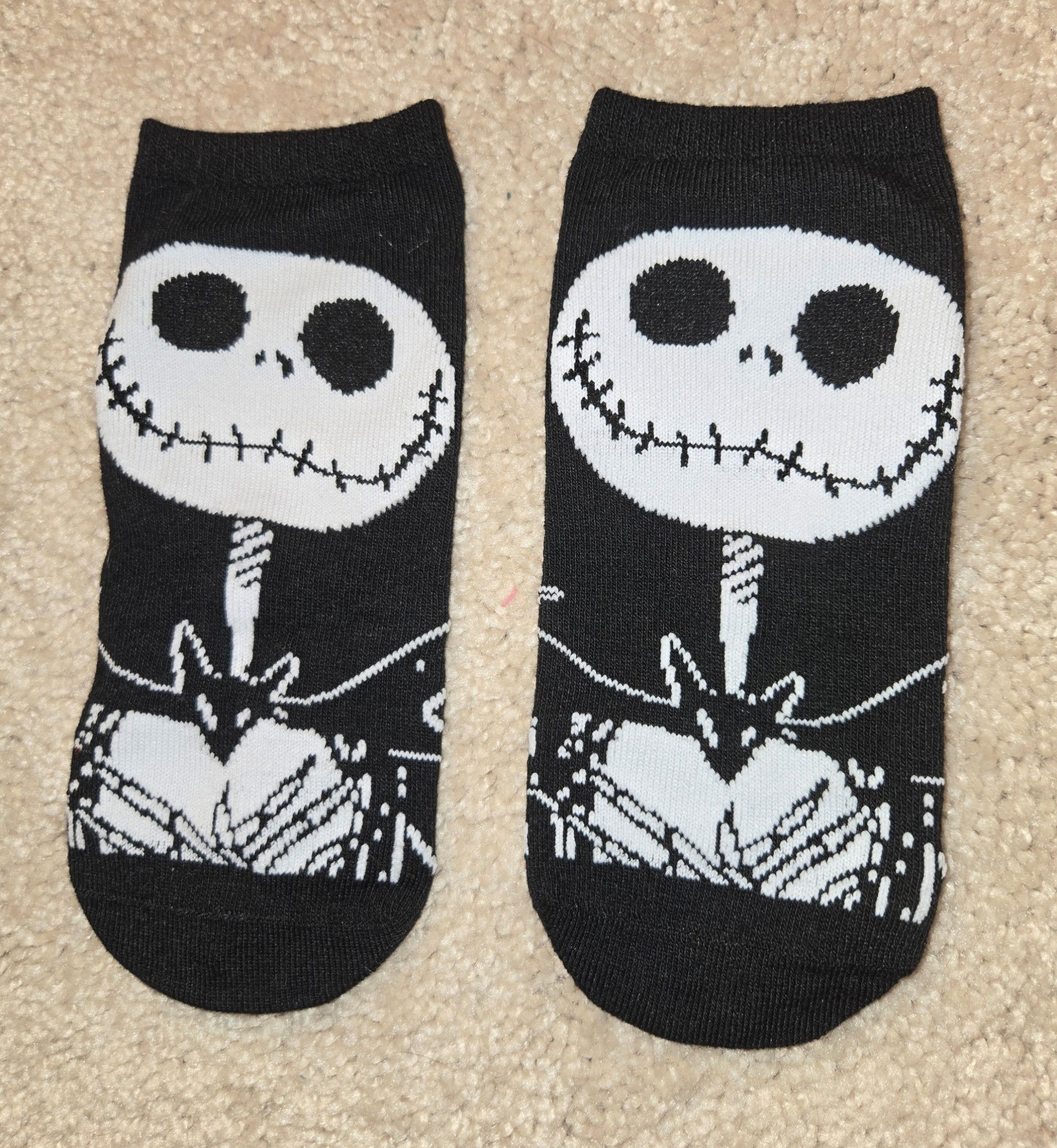 Jack Skellington Black and White Ankle Socks