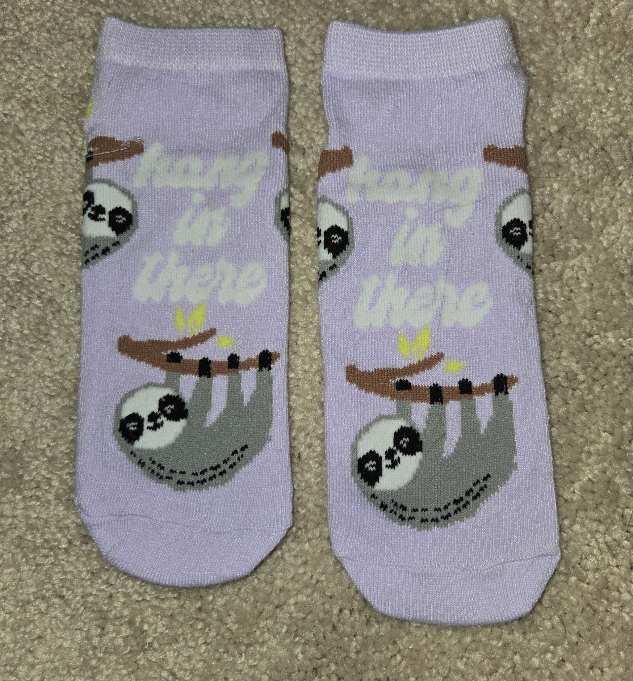 Purple Sloth Ankle Socks