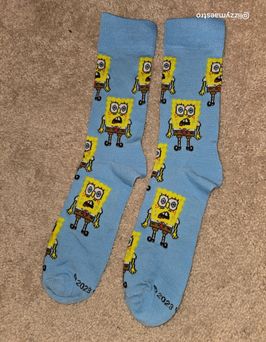 Long Blue Spongebob Socks