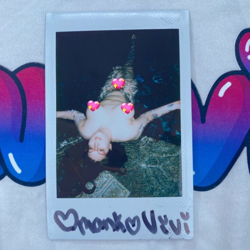 RARE Up Close Nudist Pool Party Polaroid