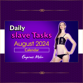 August 2024 Daily slave Tasks Calendar