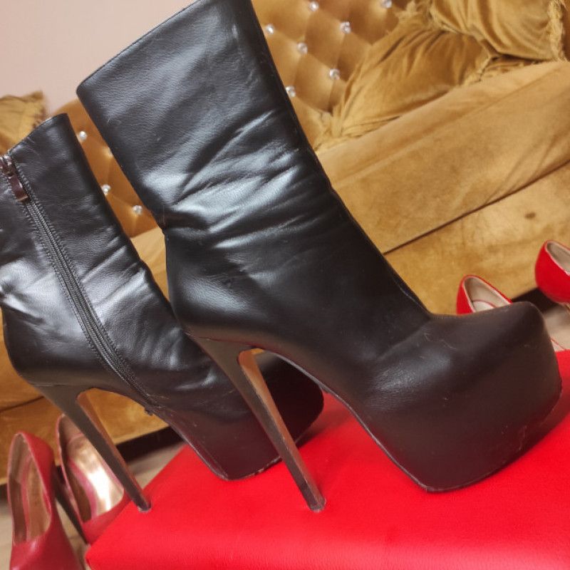 sexy leather ankle boots