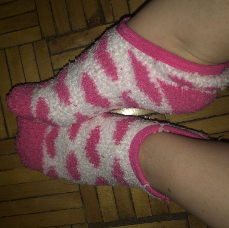 Fuzzy heart socks