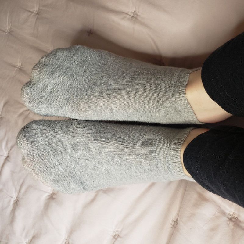 Old Damaged Grey Ankle Socks