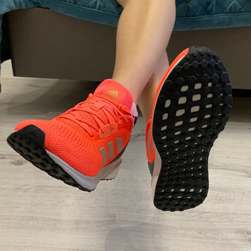 Orange Adidas trainers