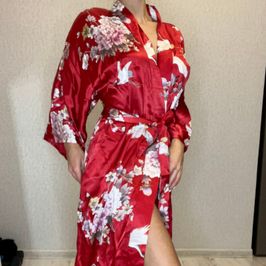 Red silk robe