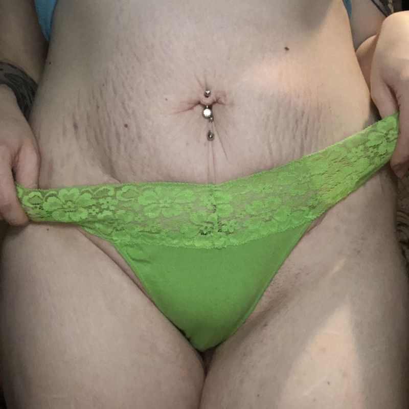 Lime Green Laced Thong