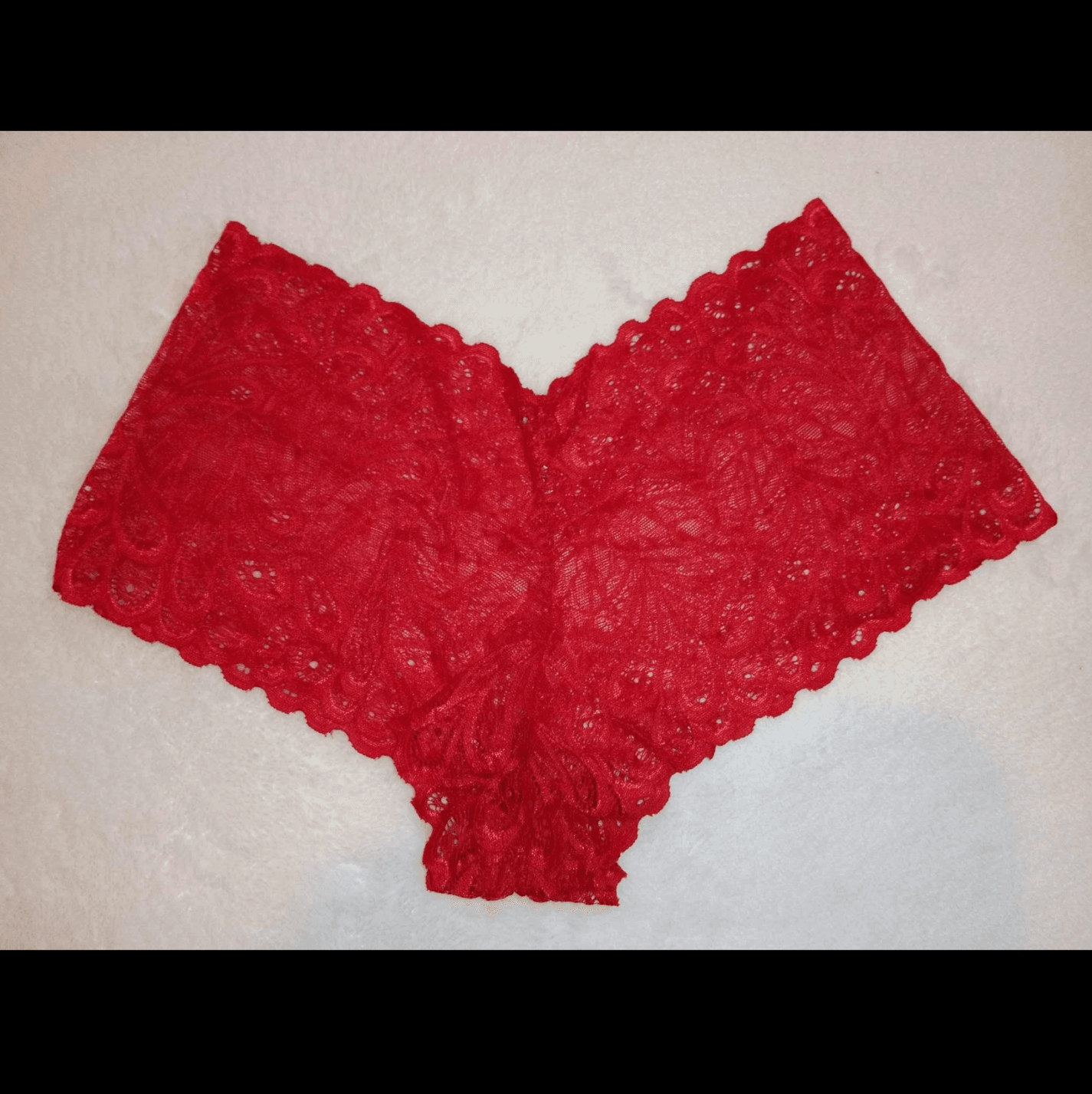 12hr Worn Red Lace Panties