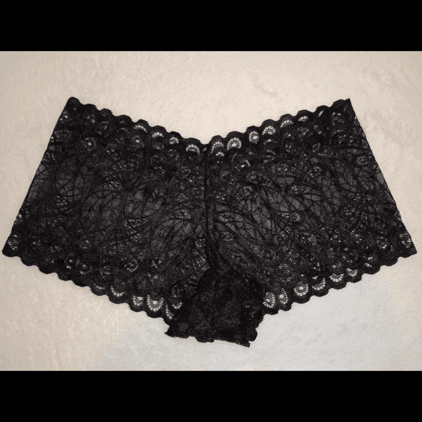 12hr Worn Black Lace Panties