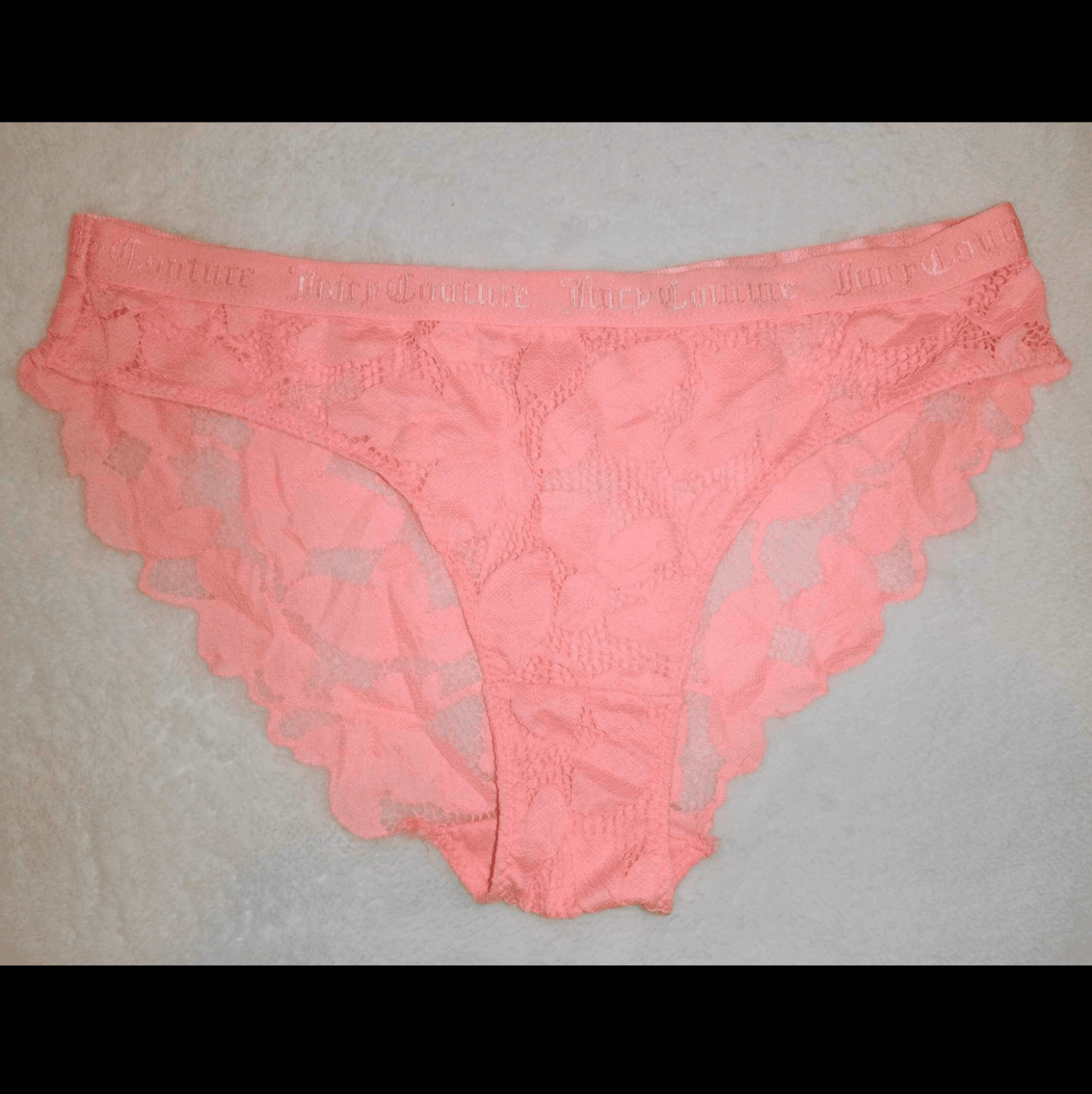 12hr Worn Neon Peach Lace Panties