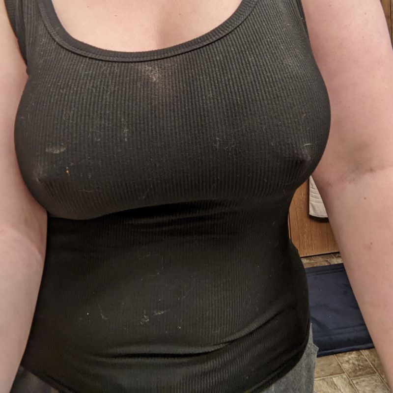 Sheer black tank top