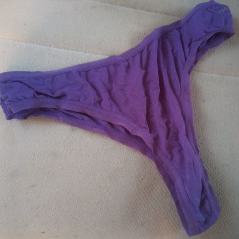 Purple silk thong