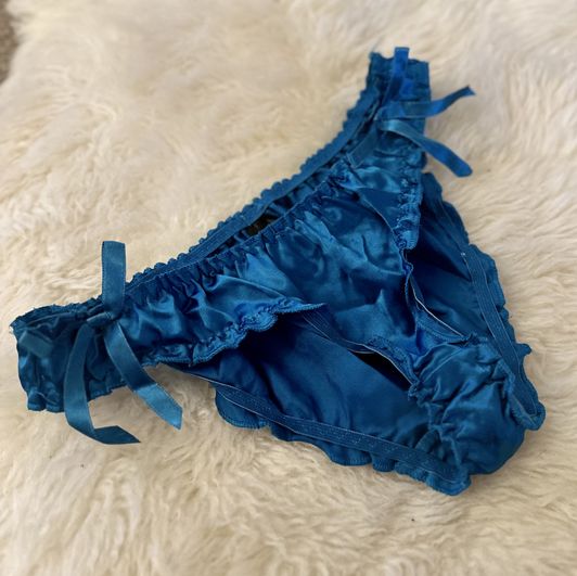 Blue silk panties