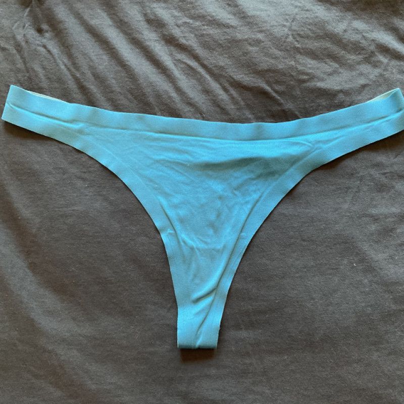 Used teal thong panty size L