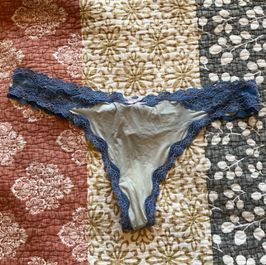 Worn Victoria secret blue thong L