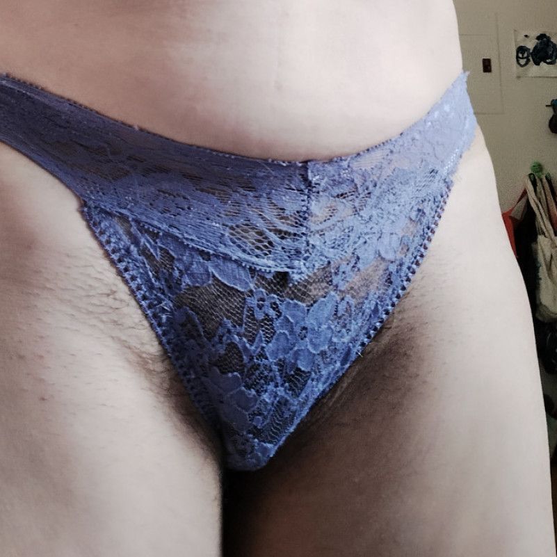 Lace thong worn