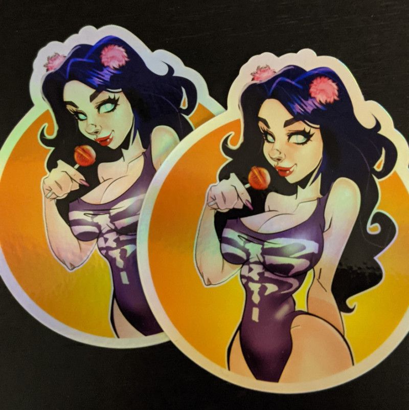 Two Holographic Raven Stickers