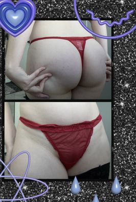 Red lace thong