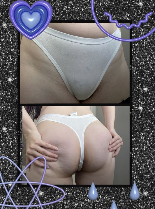 White cotton thong