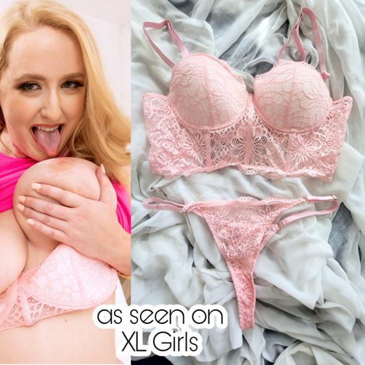 PINK LINGERIE SET WORN ON XL GIRLS