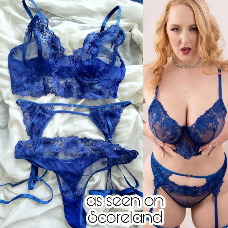 3 PIECE BLUE LINGERIE WORN ON SCORELAND