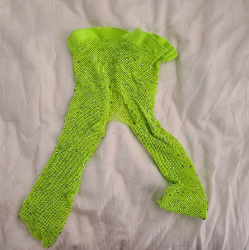 Ripped Neon Green Fishnet Shorts