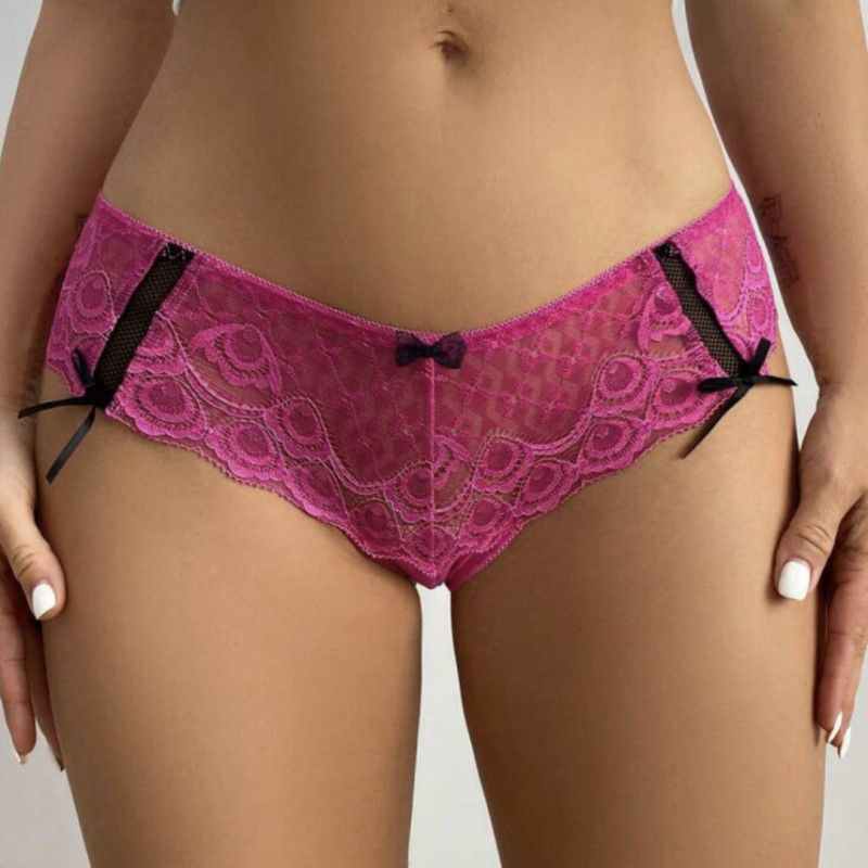 Floral Lace Bowtie Decor Panty