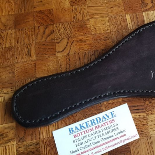 Two Faced Black Leather Paddle