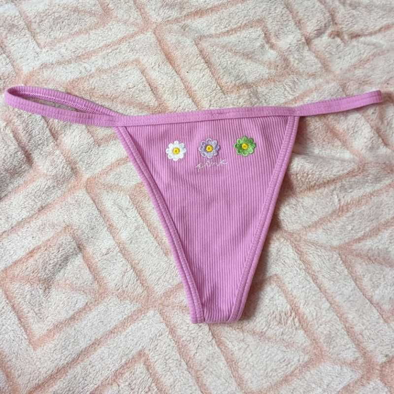 Pink Flower Thong