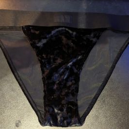 Black velvet hipster panties