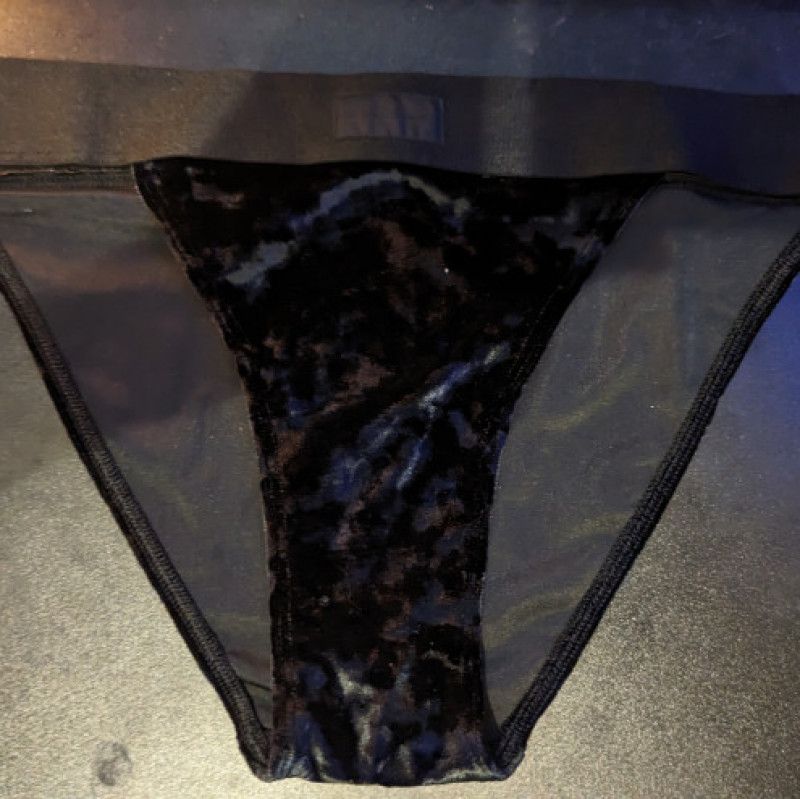 Black velvet hipster panties