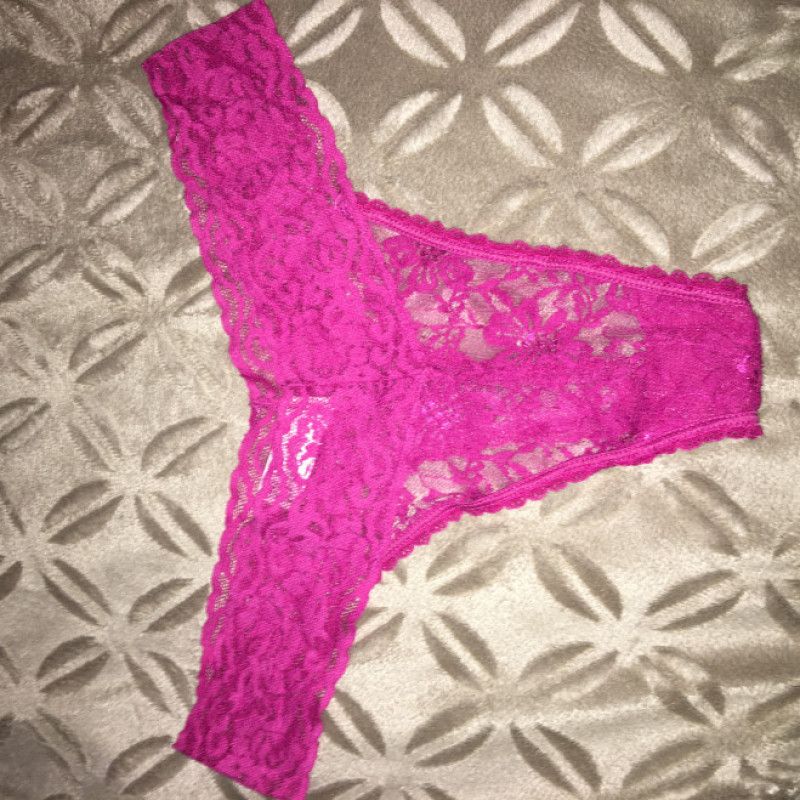 Pink Worn Lace Thong