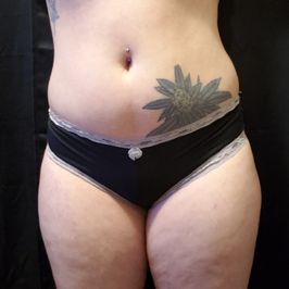 Black Panties with White Lace Trim