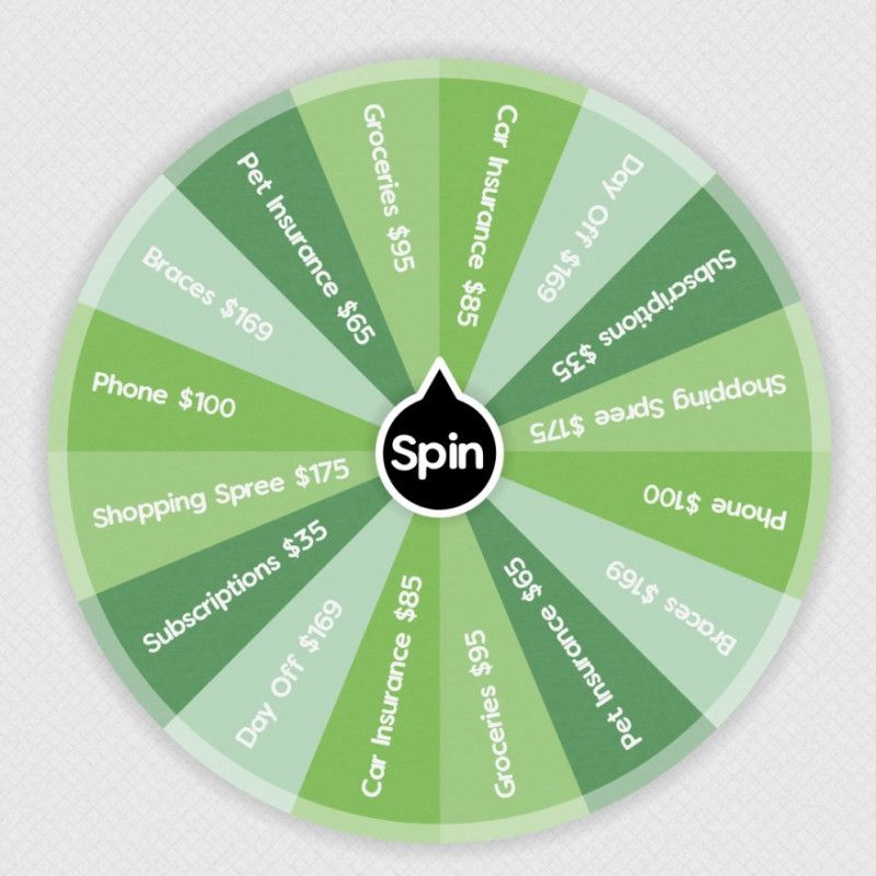 Pay a Bill Spin Wheel