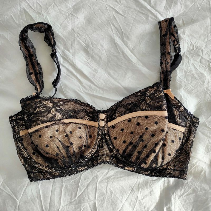 Black Lace Balconette Bra