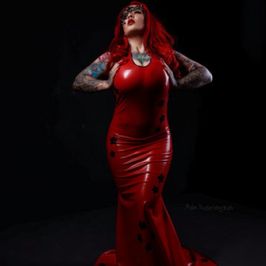 Red latex  dress size 16