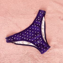 Worn High School Panties : Blue Polka Dot