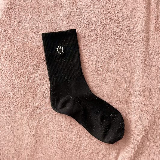 Lonely Worn Smiley Sock