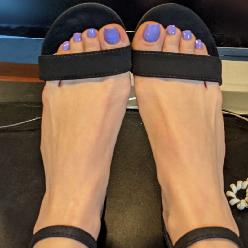 Lavender Toes in Black Heels