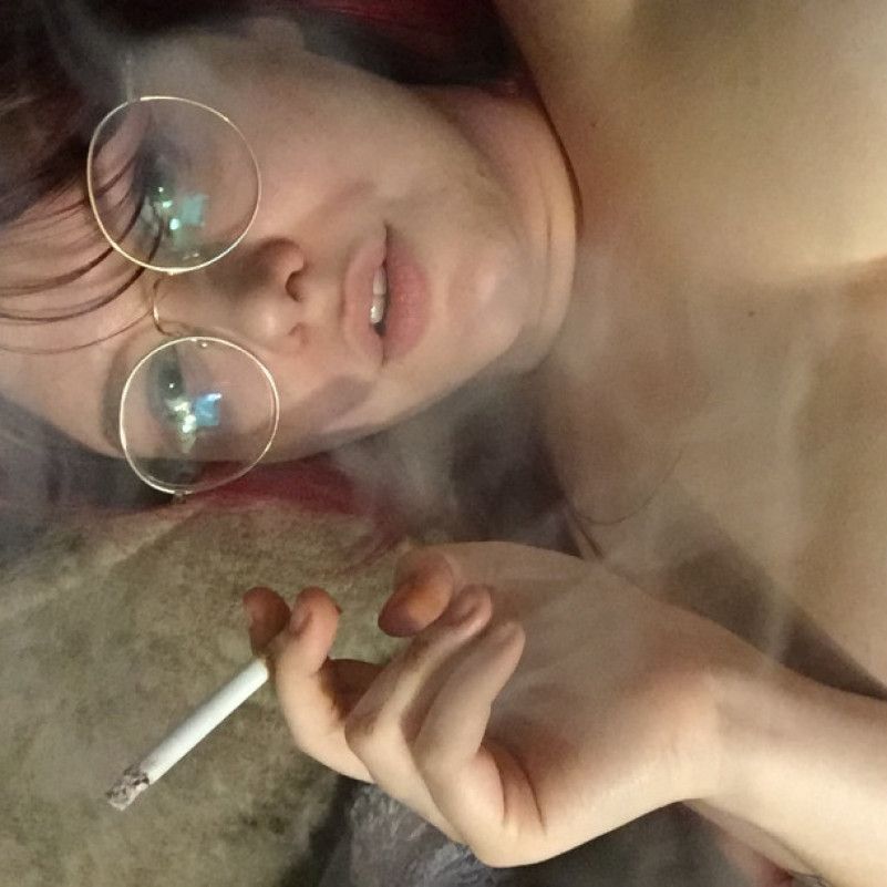 Just having a cigarette with no shirt