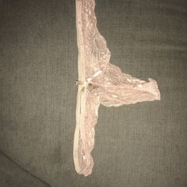 Pink lace thong