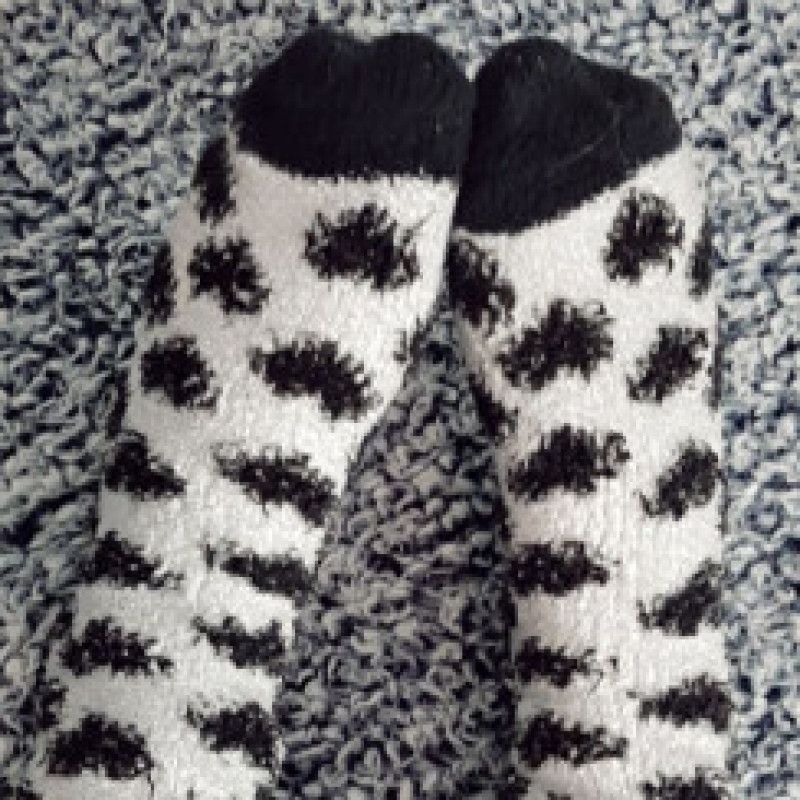 Black and White Fuzzy Socks