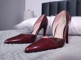 Wine colored heels 10 cm high