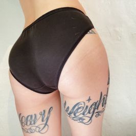 Worn Black Jersey Full Back VS Panties