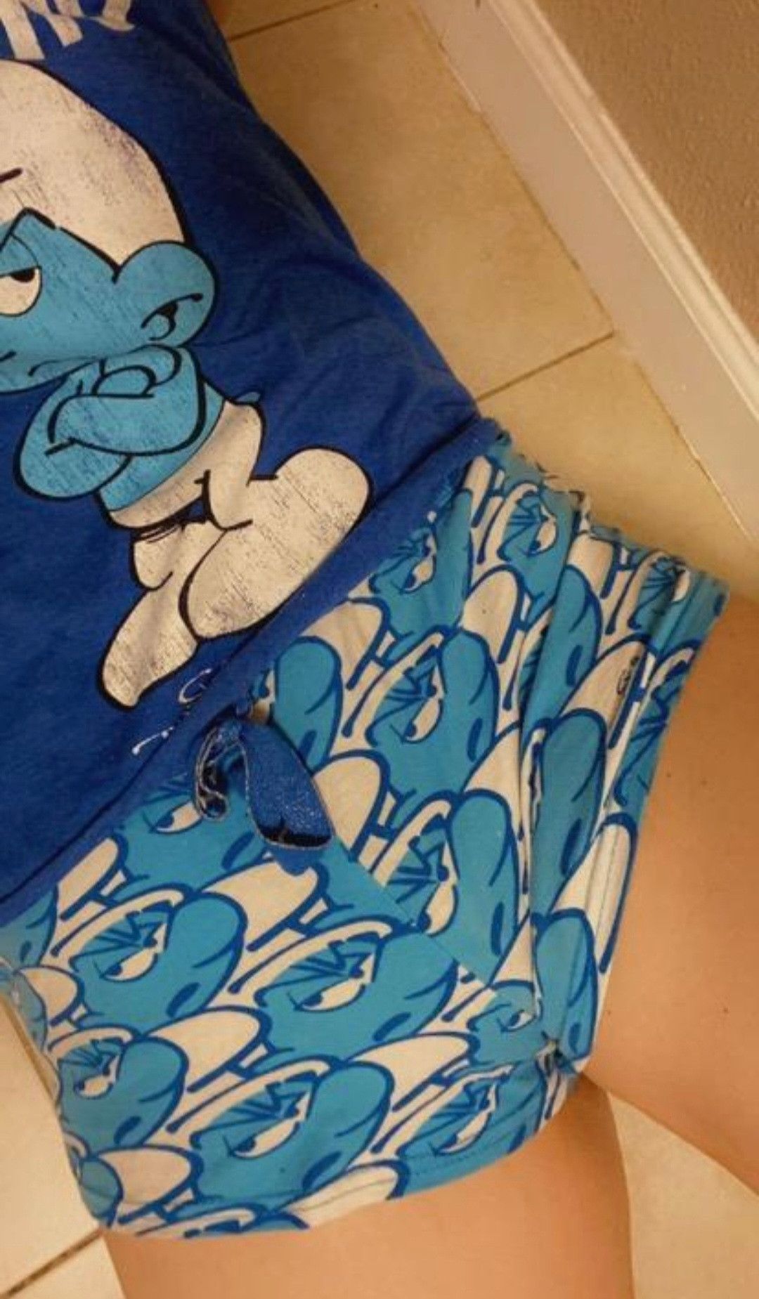 Grouchy Smurf Shorts and Top PJ Set