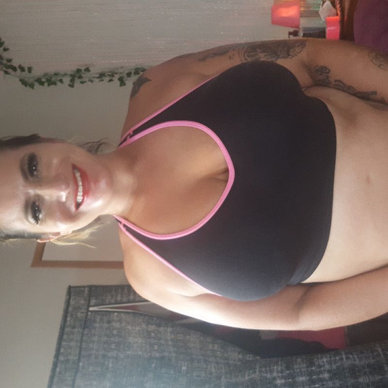 Pink and Black Sports Bra